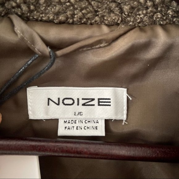 ❌SOLD ❌Noize Miley Short Length faux sherpa teddy trucker jacket olive green - Picture 10 of 11